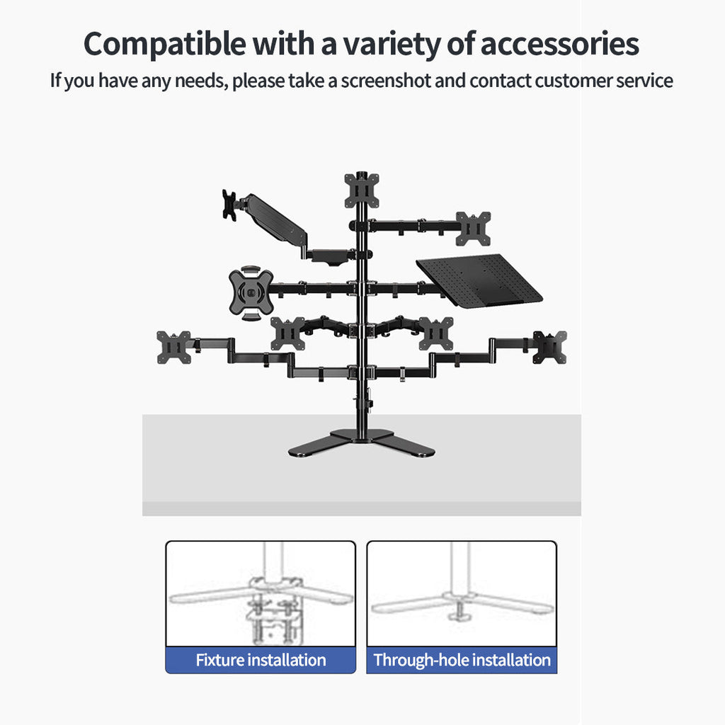 Hoowalt 75cm Height Adjustable Desk Mount with V Clamp and VESA Plate Monitor Mounts and Stands