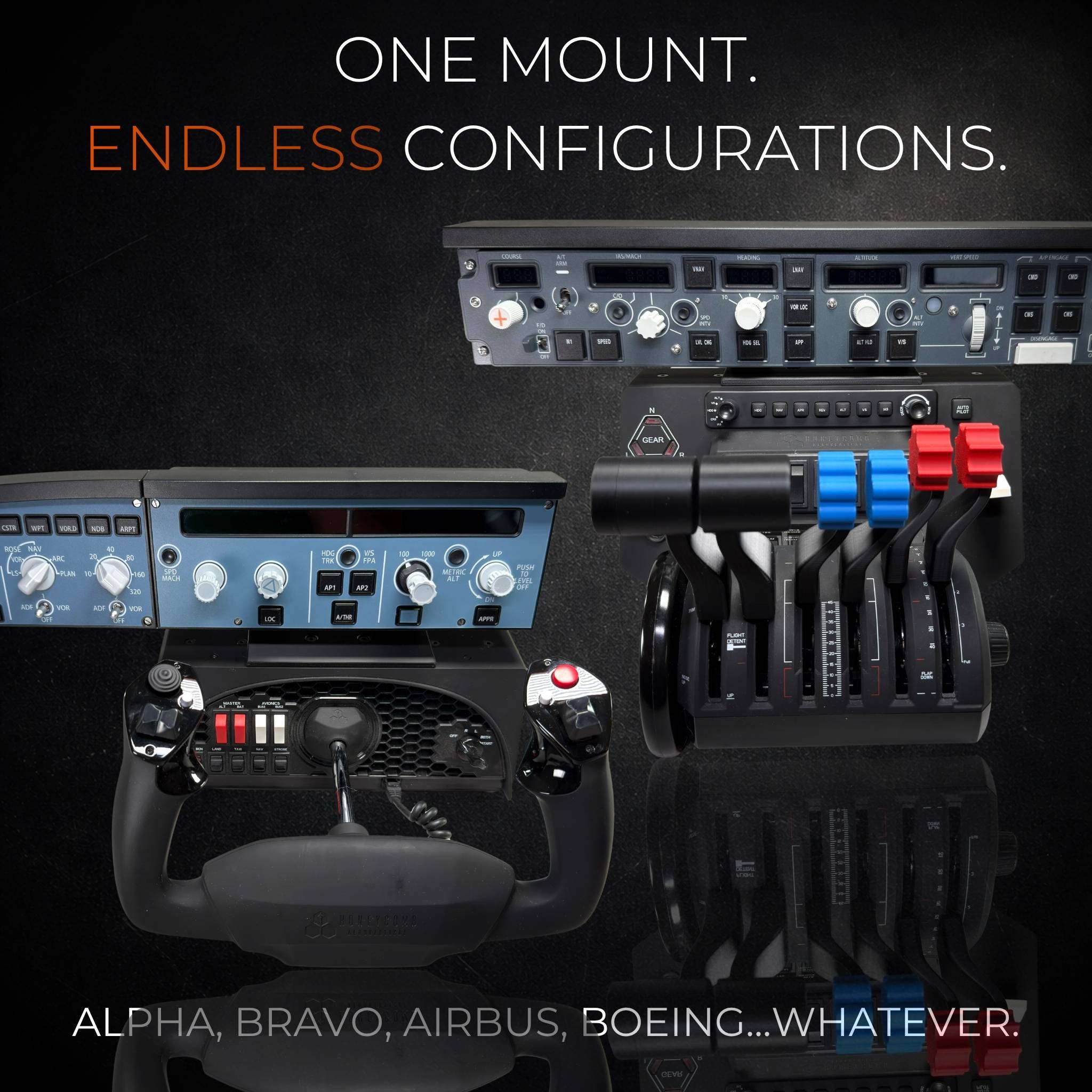 WinCtrl FCU and EFIS Mount for Honeycomb Alpha and Bravo