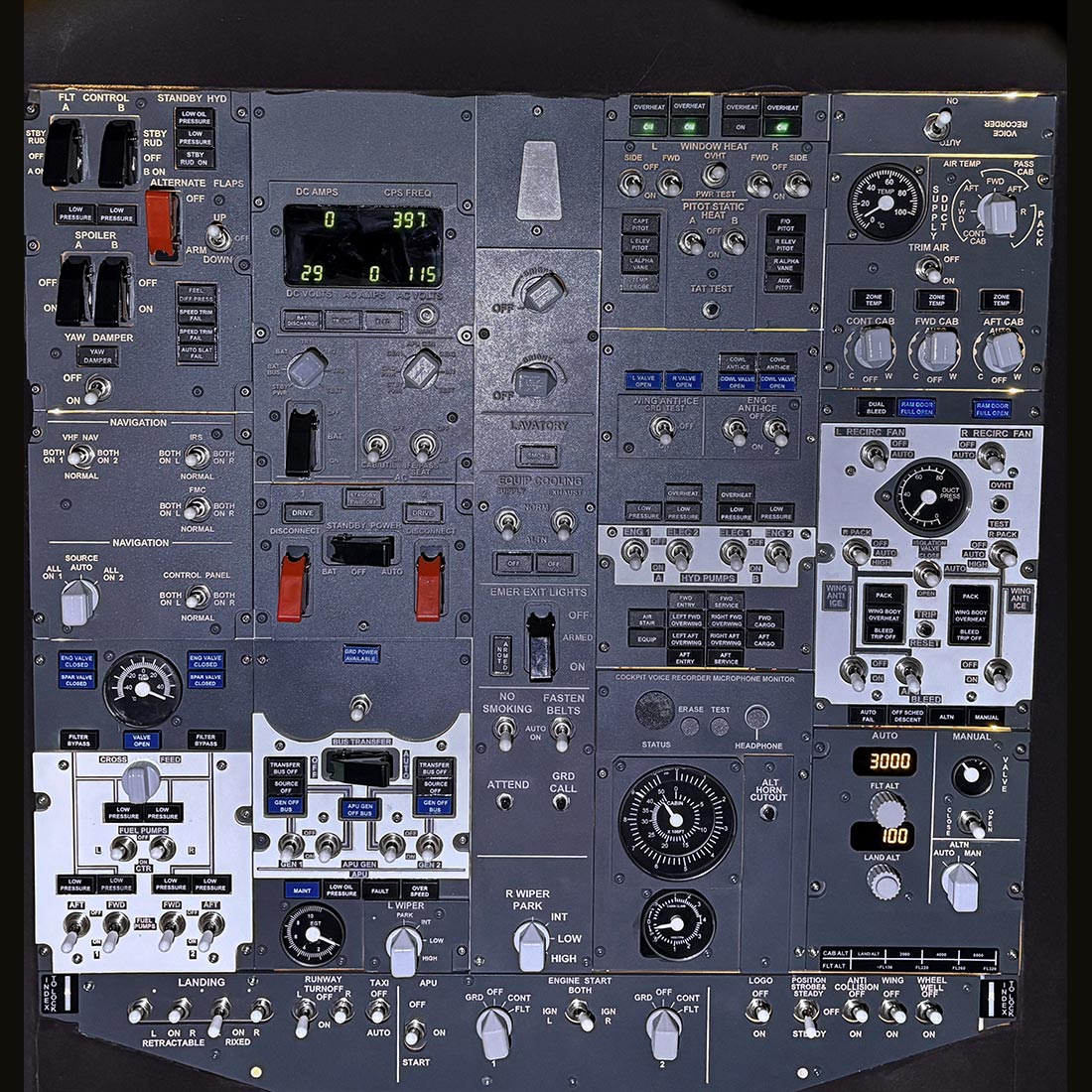 Hoowalt B737 800 Full Scale Front Overhead Panel Instrument Panels