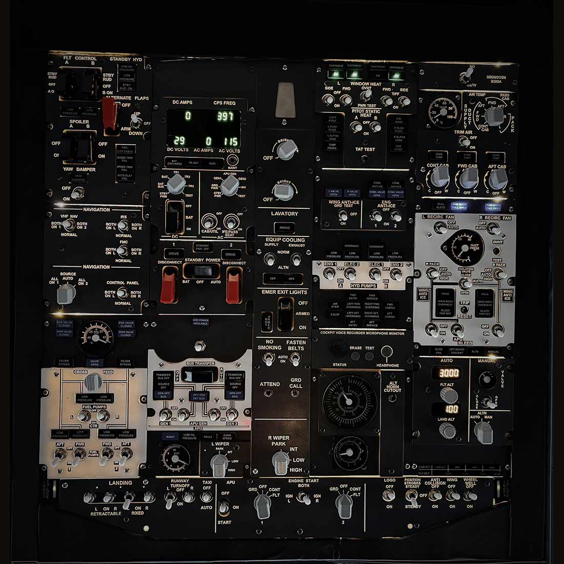 Hoowalt B737 800 Full Scale Front Overhead Panel Instrument Panels