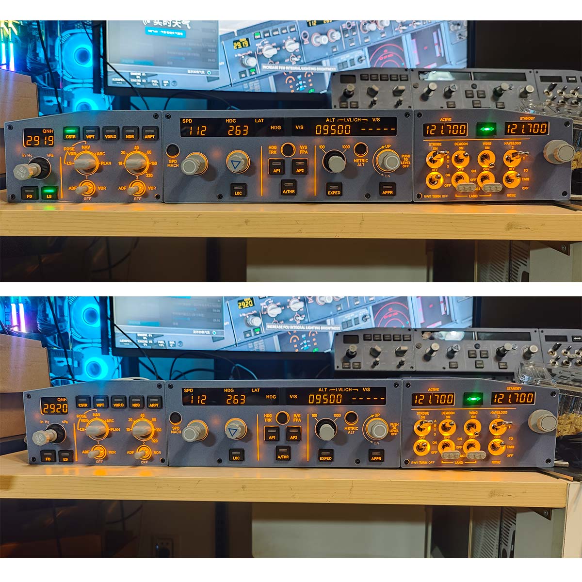 Hoowalt D108 A32X FCU EFIS ECAM All in One Cockpit Panel Instrument Panels