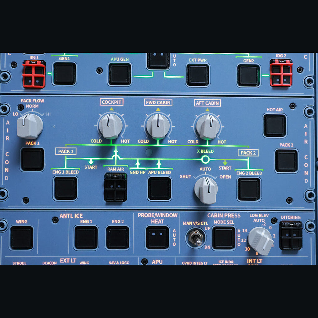 Hoowalt D111 A32X Near Full Scale Overhead Panel Instrument Panels