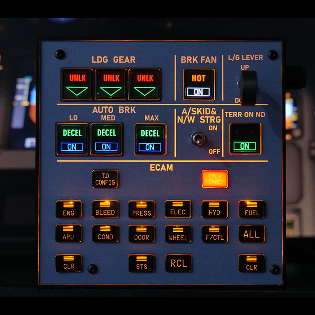 Rowsfire A103 V3.0 A32X ECAM Landing Gear Indicator Panel Instrument Panels