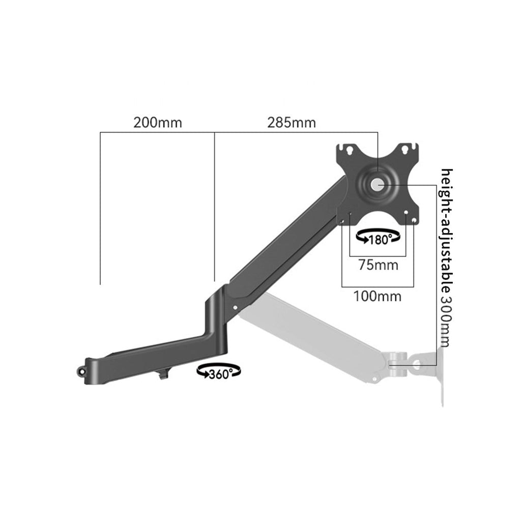 Hoowalt Clamp Style Gas Spring Monitor Arm with VESA Mount Monitor Mounts and Stands